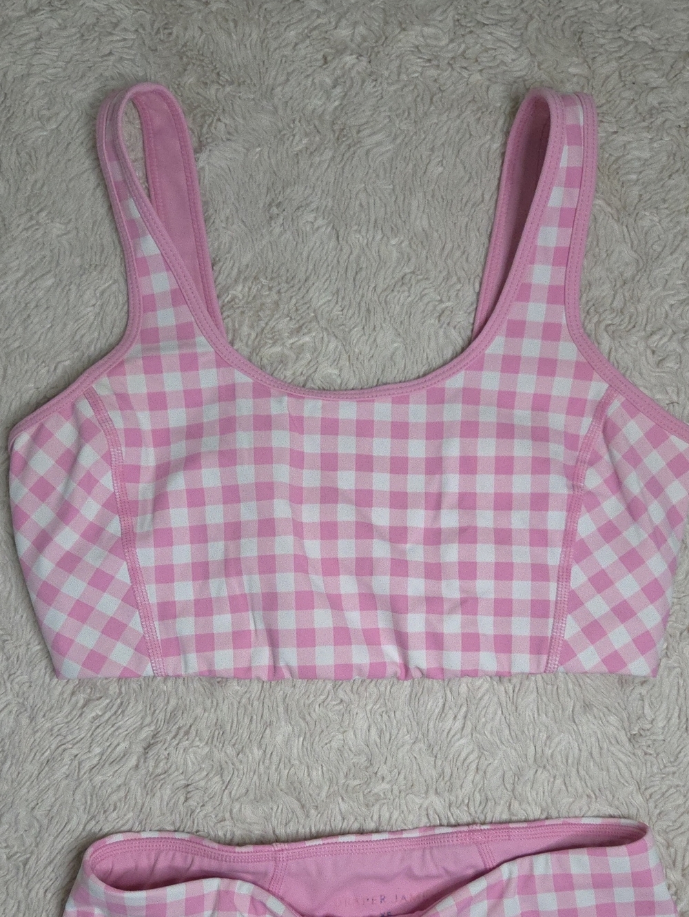 Women's Draper James Pink Plaid Workout Set Sz XS - Picture 4 of 8